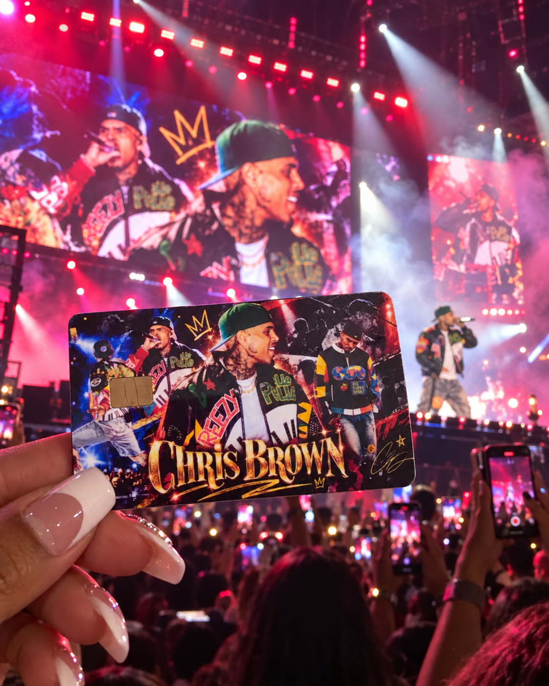 Chris Brown Multi color Pepe Debit Card Skin