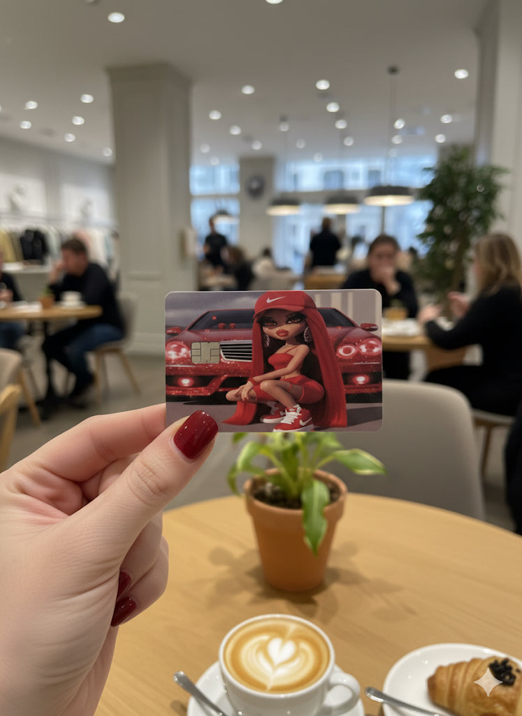 RED BRATZ DEBIT CARD STICKER