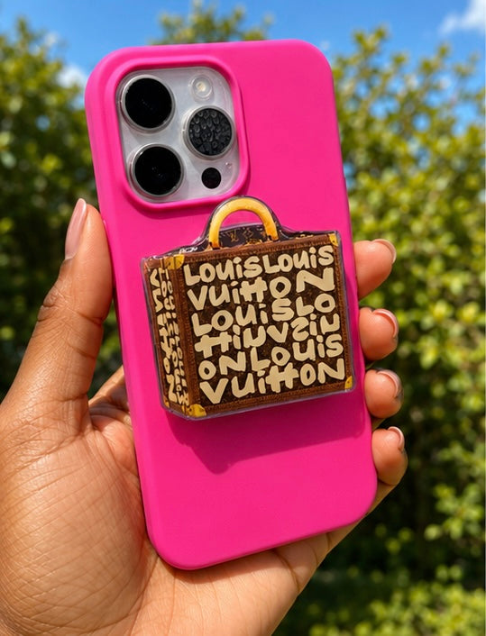 Lv Brown Tote Popsocket