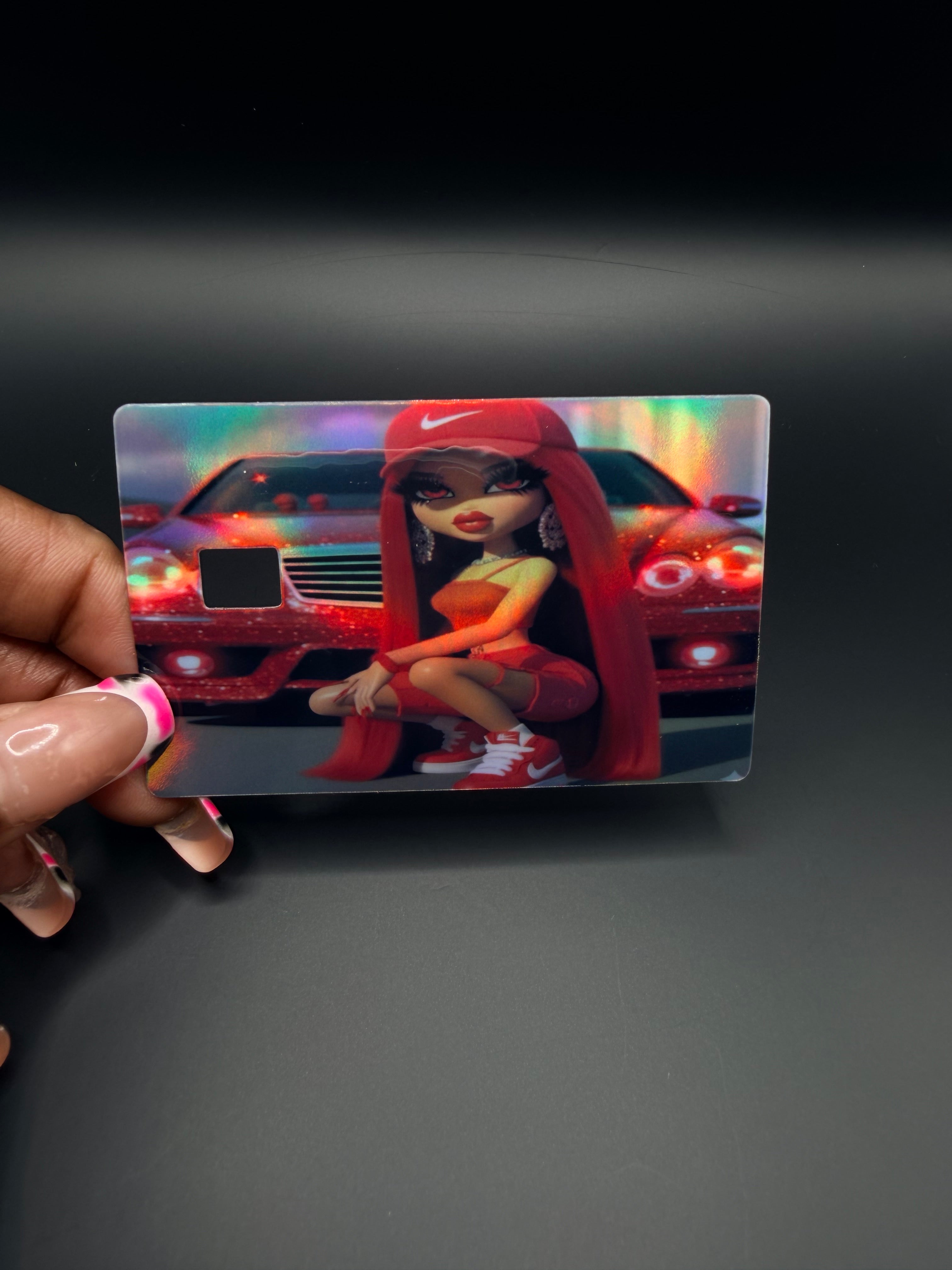 Red Holographic Debit Card Sticker