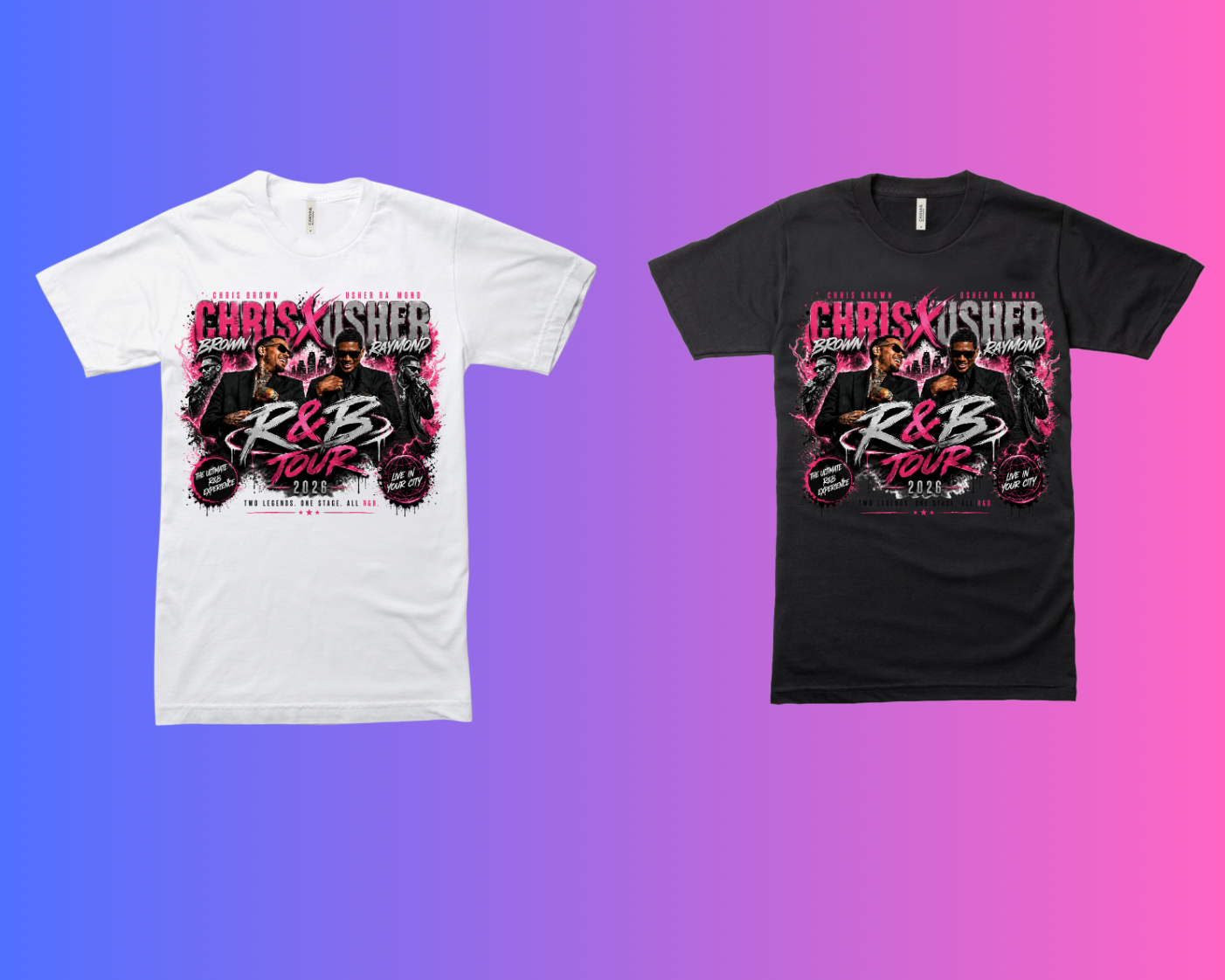 R&B Tour Pink and Black Tee