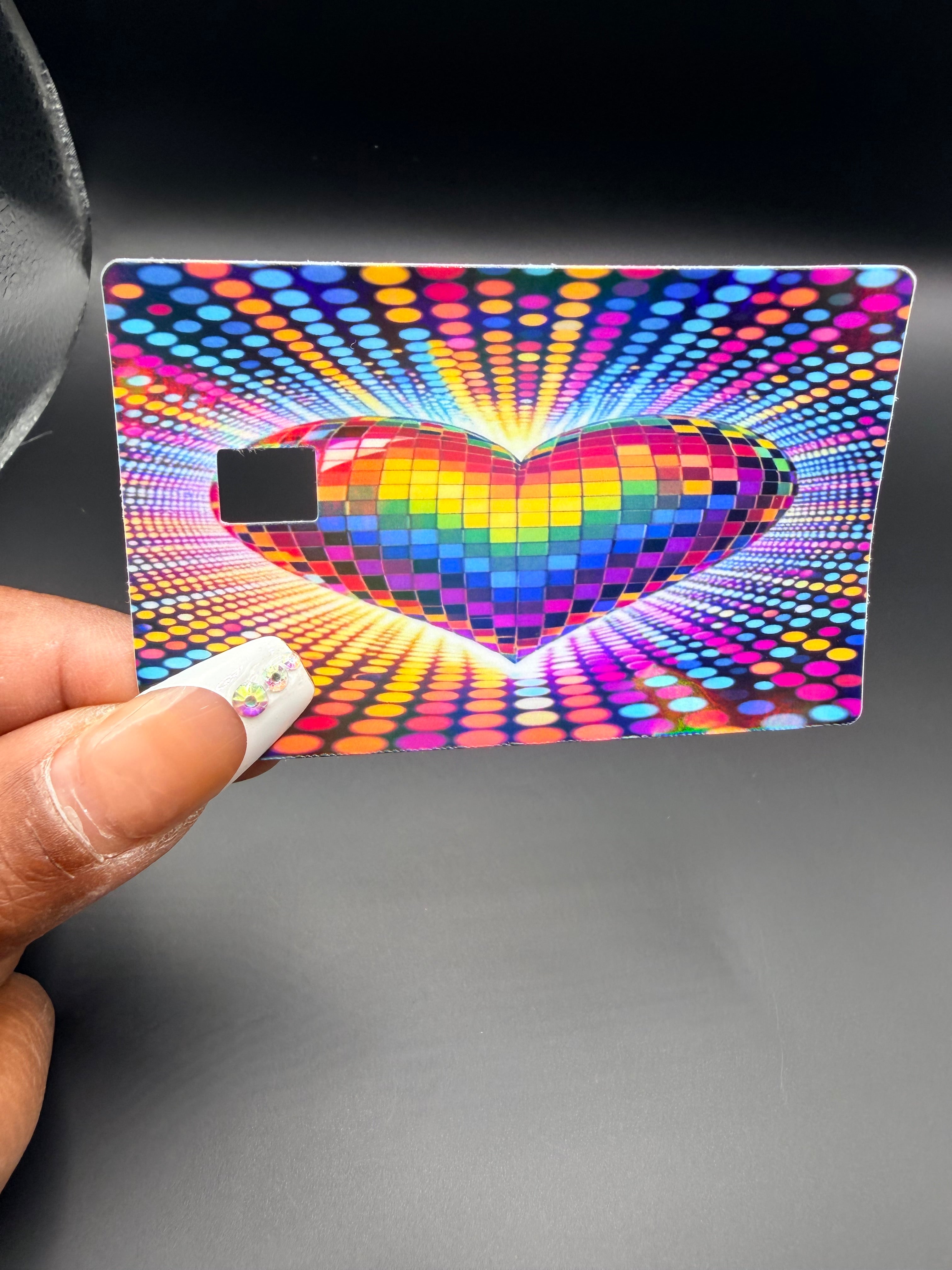 Rainbow Heart Debit Card Sticker