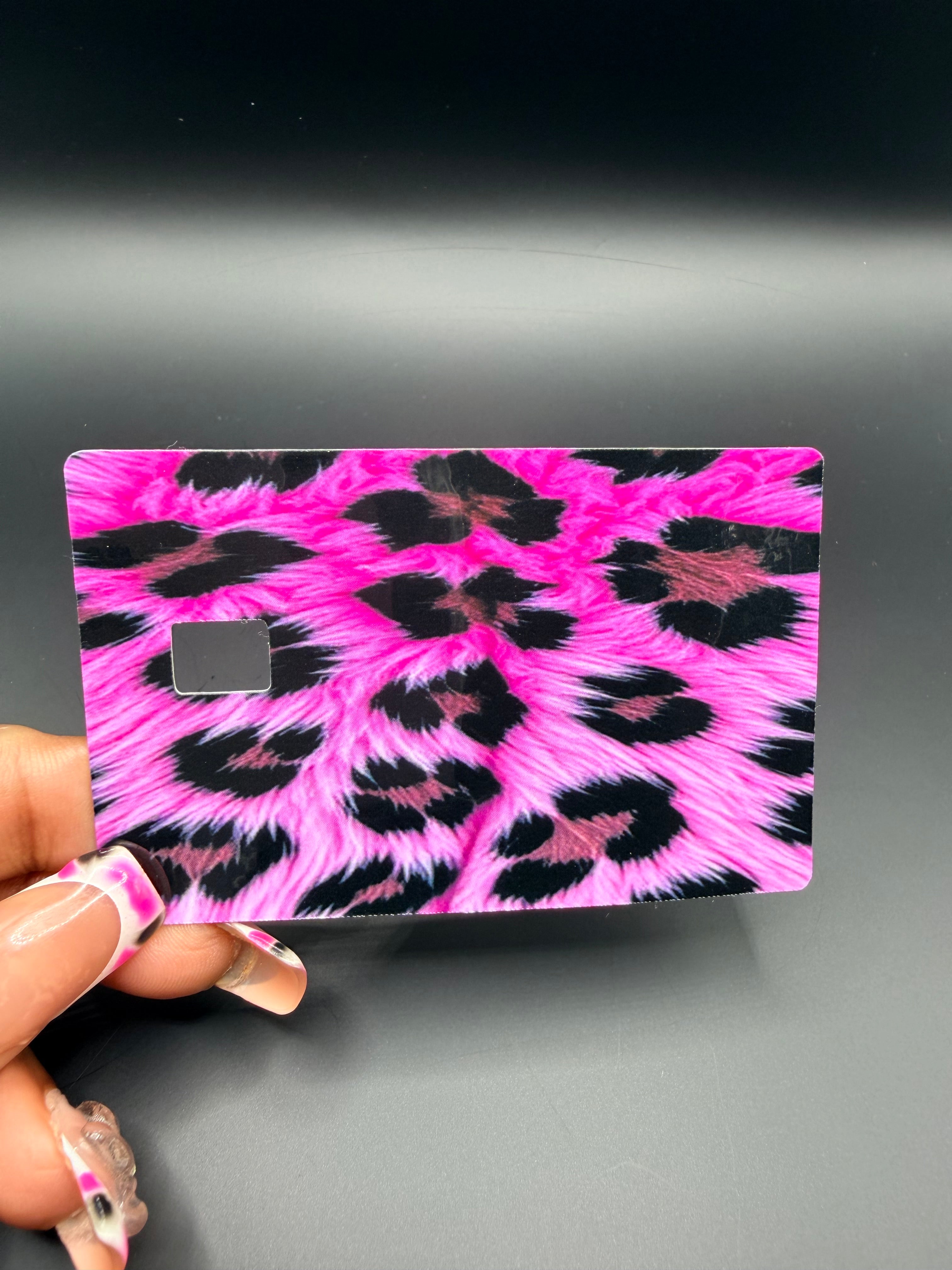 Pink Leapord Debit Card Sticker