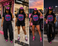 God Don’t Play About Me AT All Pink/Blue Bling Tee
