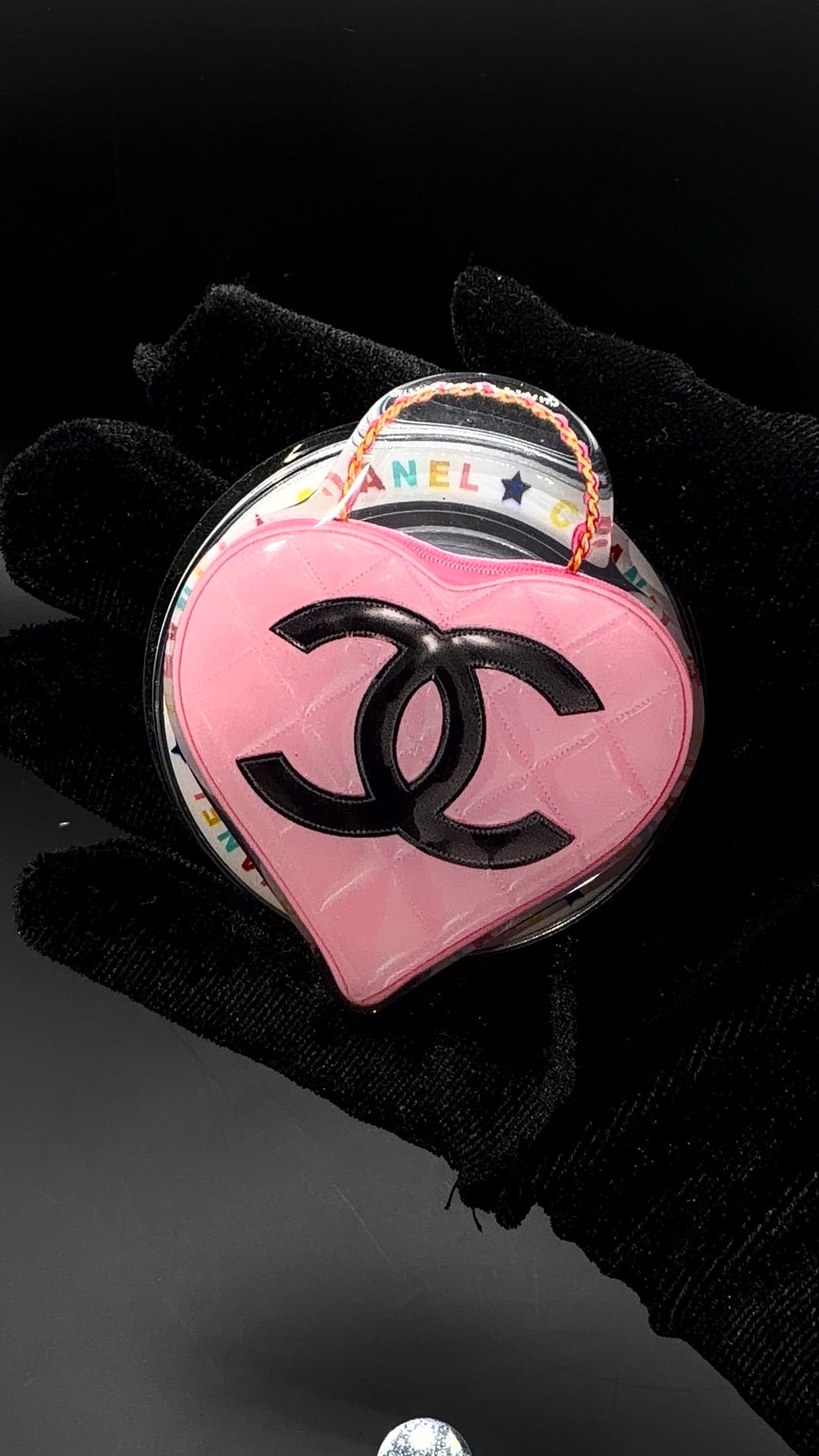 Pink Chanel Heart Popsocket