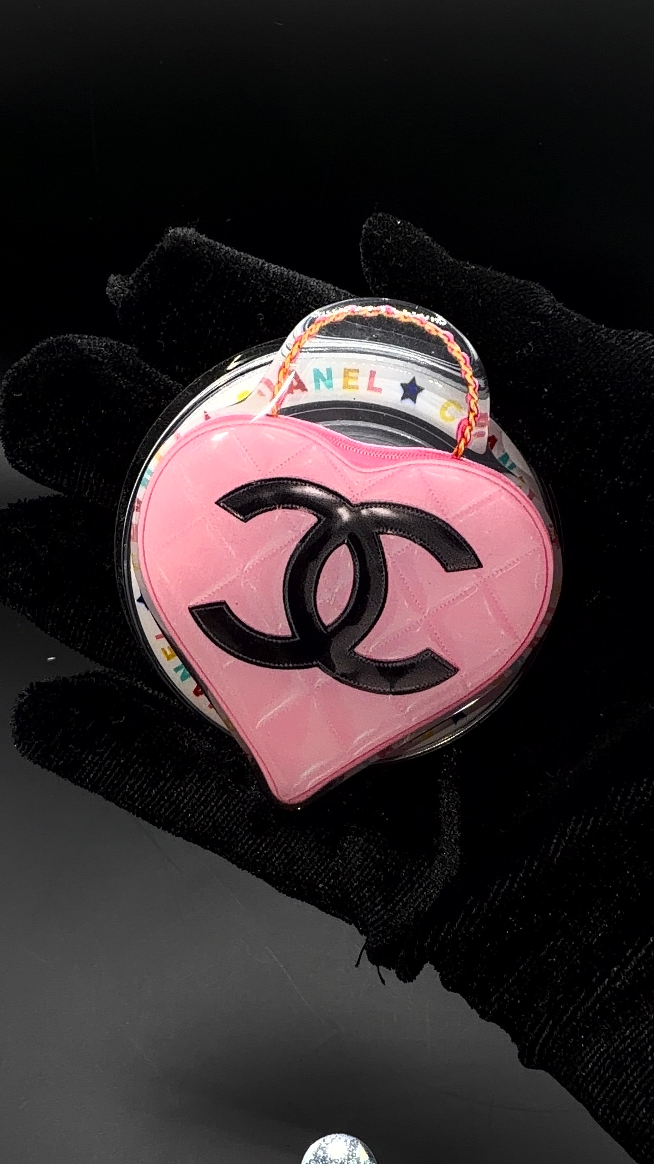 Pink Chanel Heart Popsocket