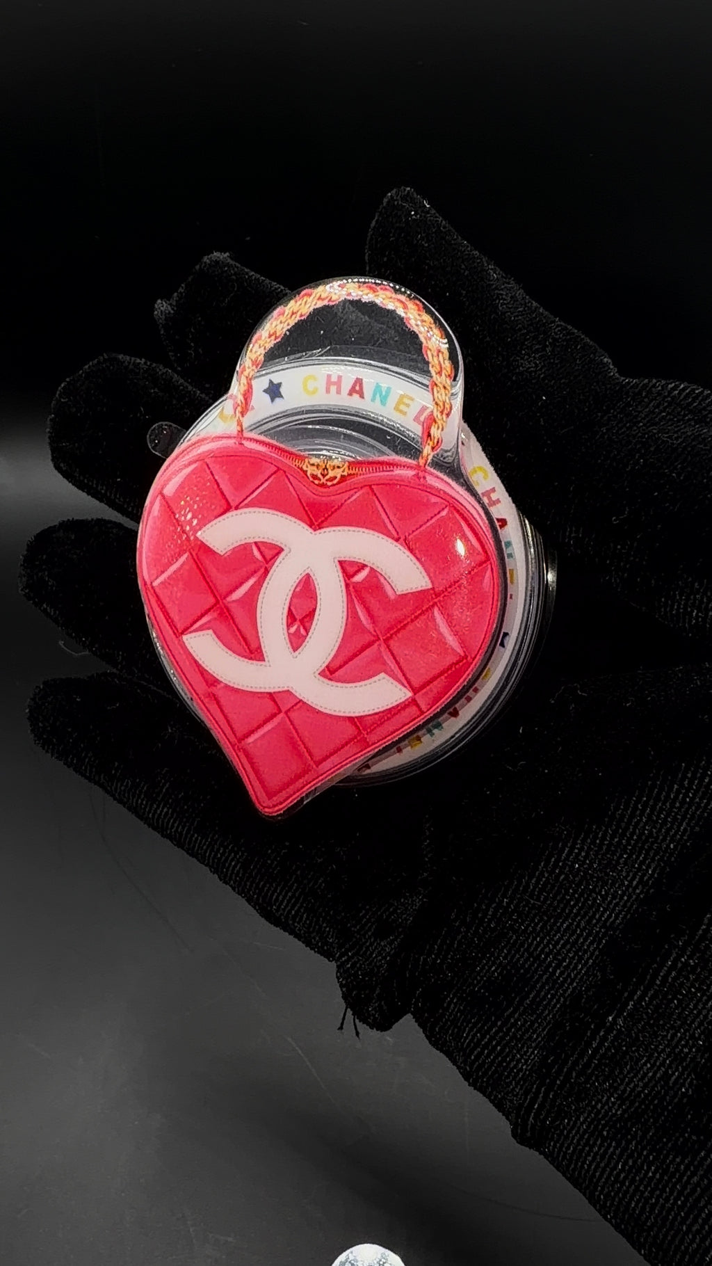 Dark Pink Chanel Heart Popsocket