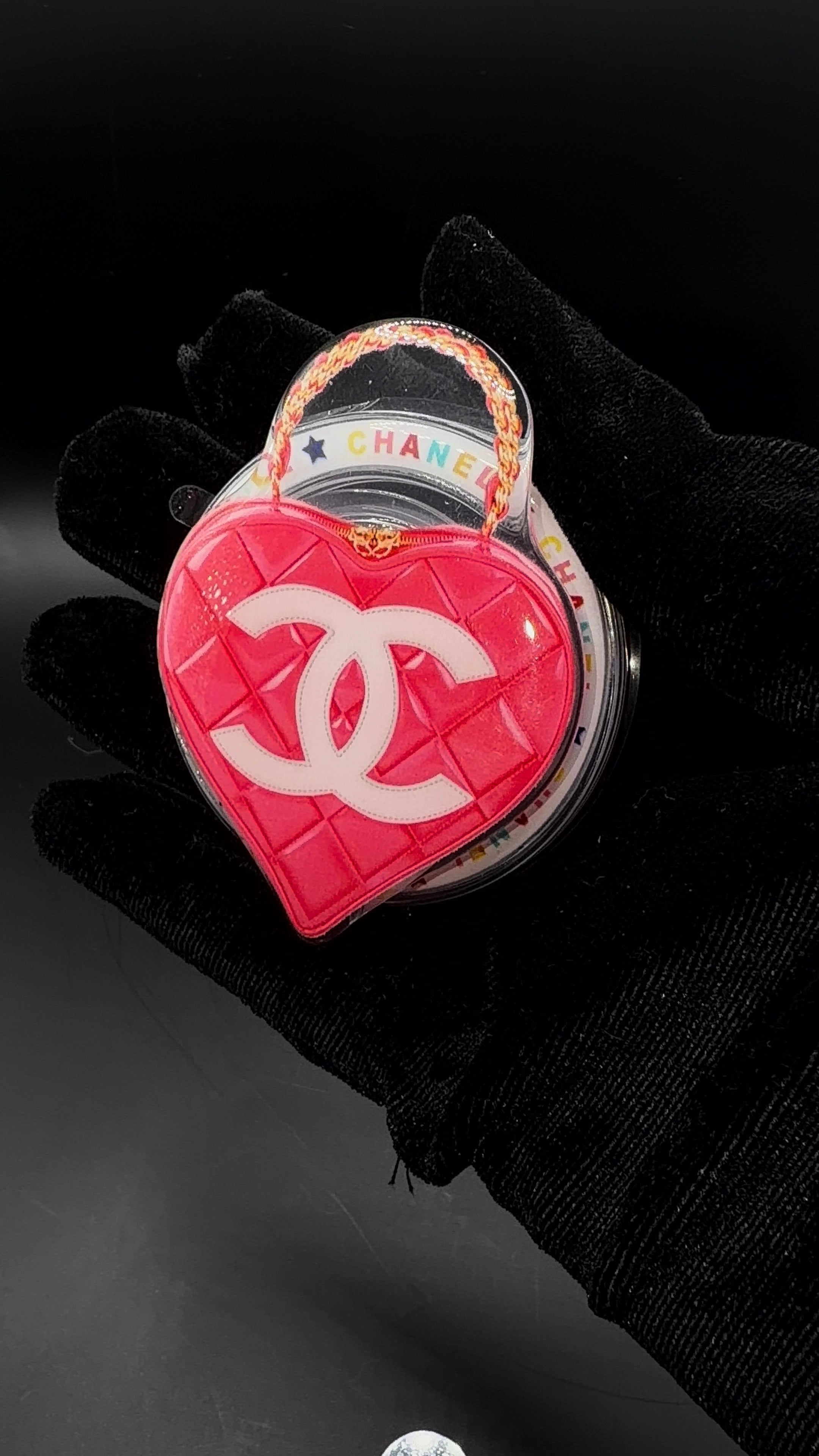 Dark Pink Chanel Heart Popsocket