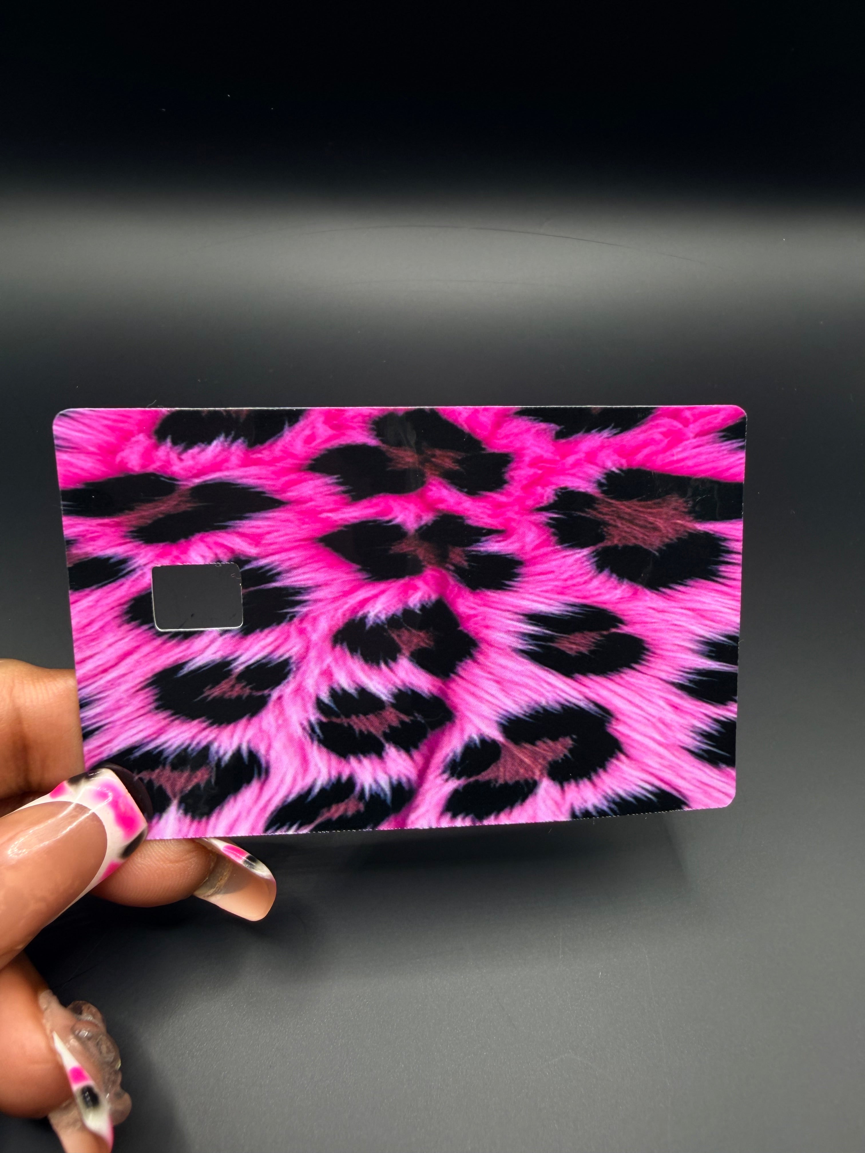 Pink Leapord Debit Card Sticker