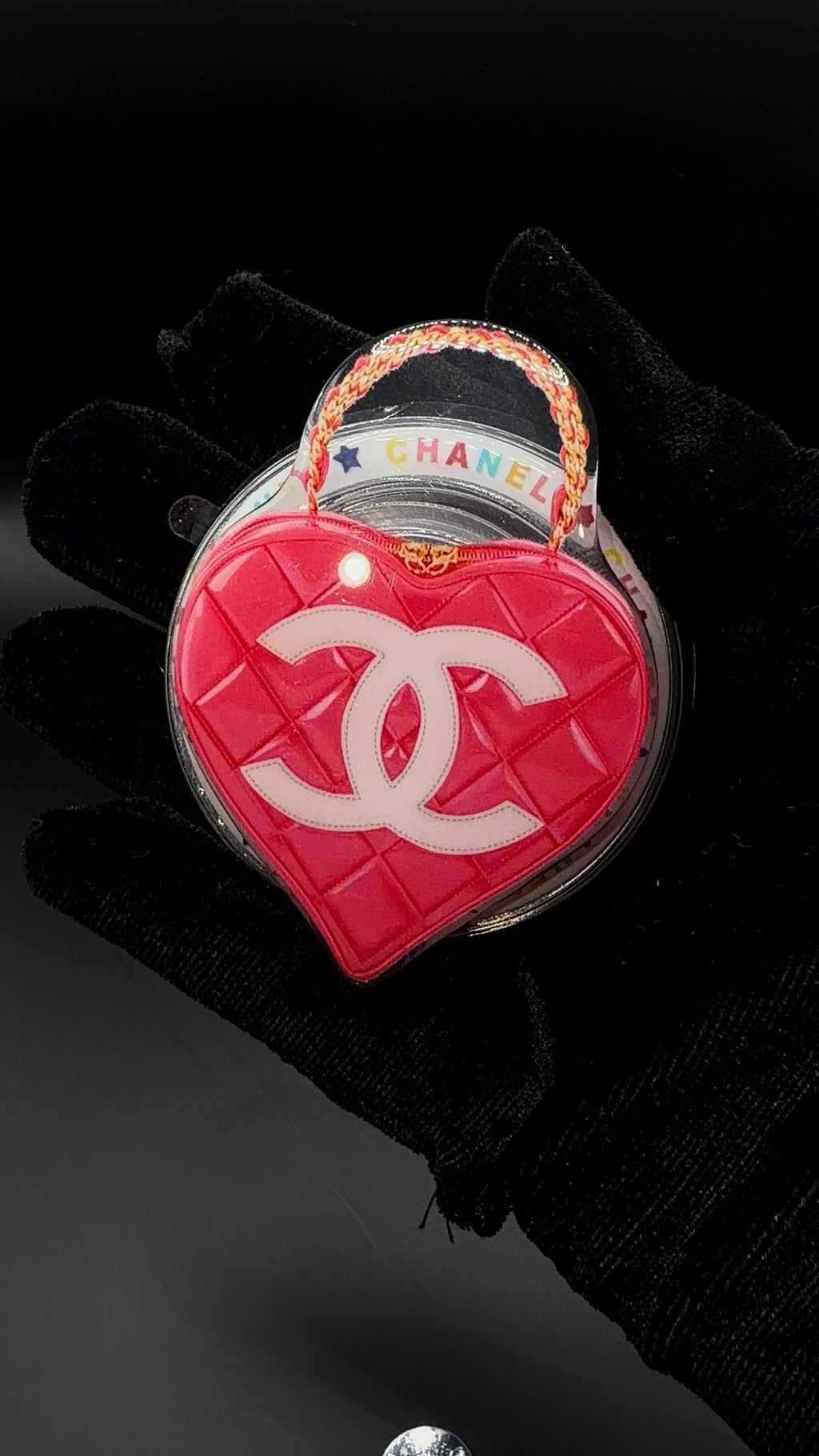 Dark Pink Chanel Heart Popsocket