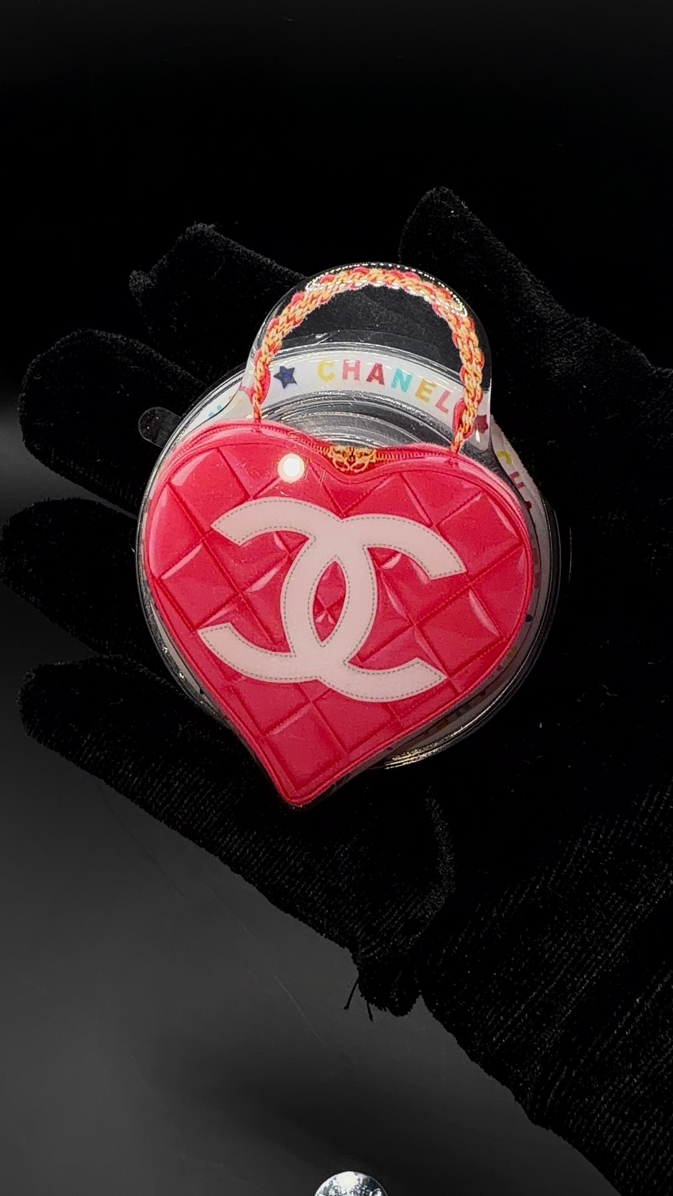 Dark Pink Chanel Heart Popsocket