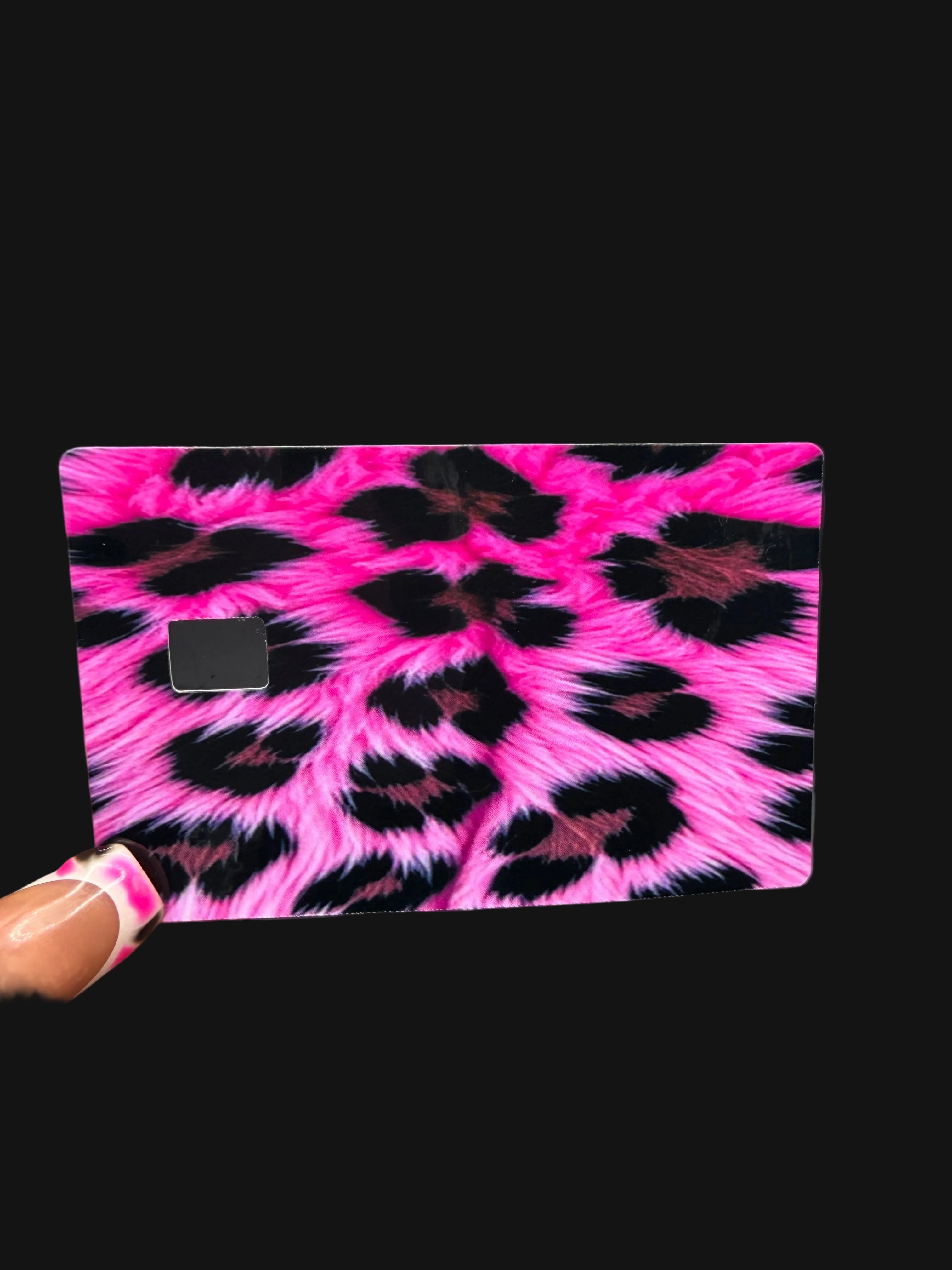 Pink Leapord Debit Card Sticker