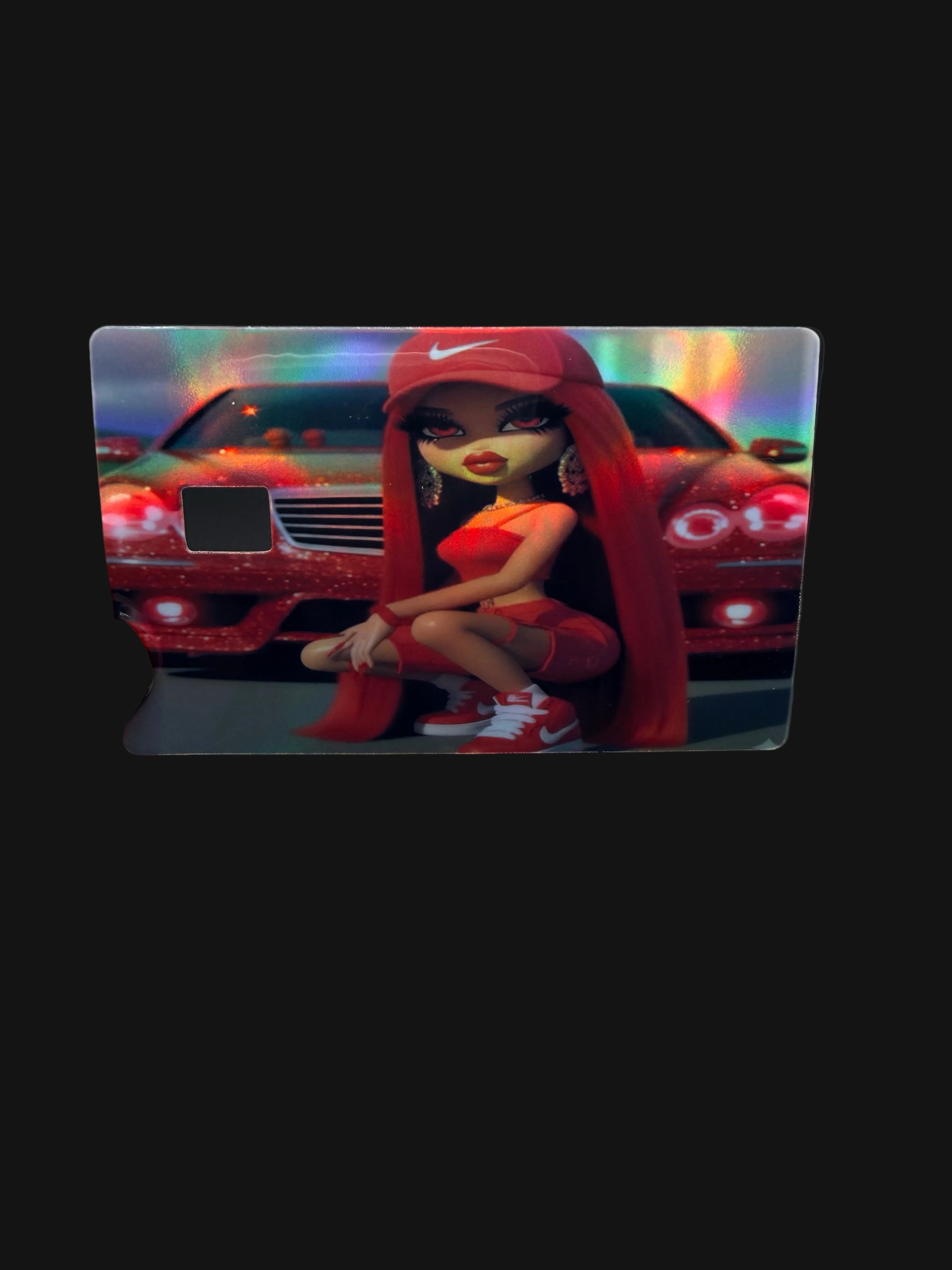 Red Holographic Debit Card Sticker