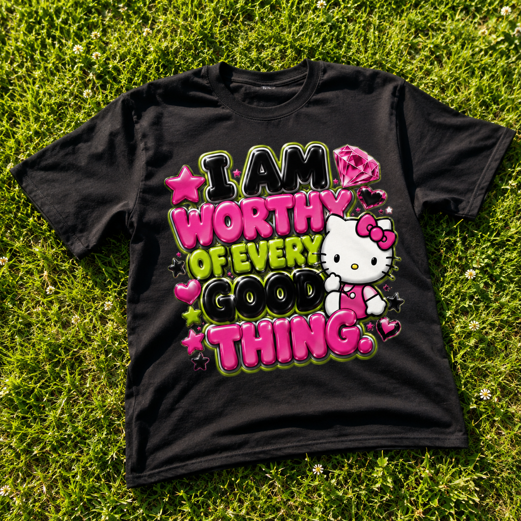 Hello kitty I am Worthy Tee