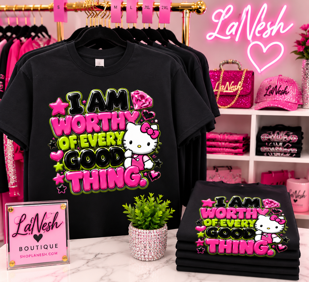 Hello kitty I am Worthy Tee