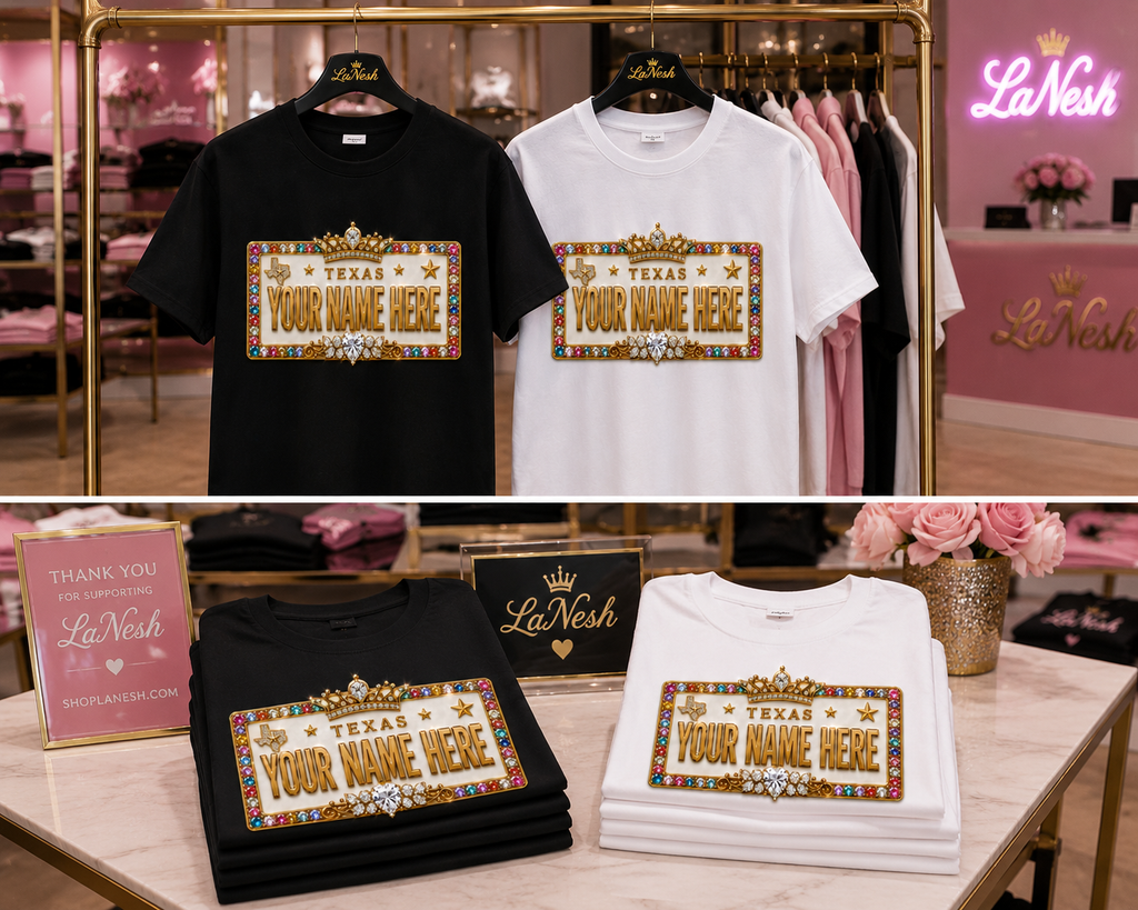 License Plate Gold  Tee