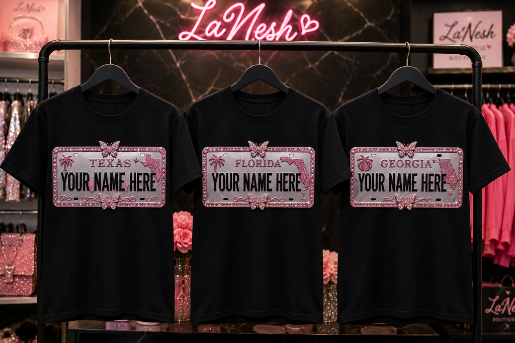 Pink License Plate Tee