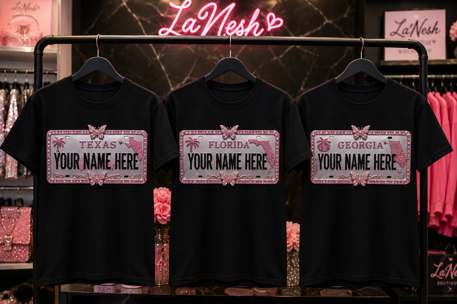 Pink License Plate Tee