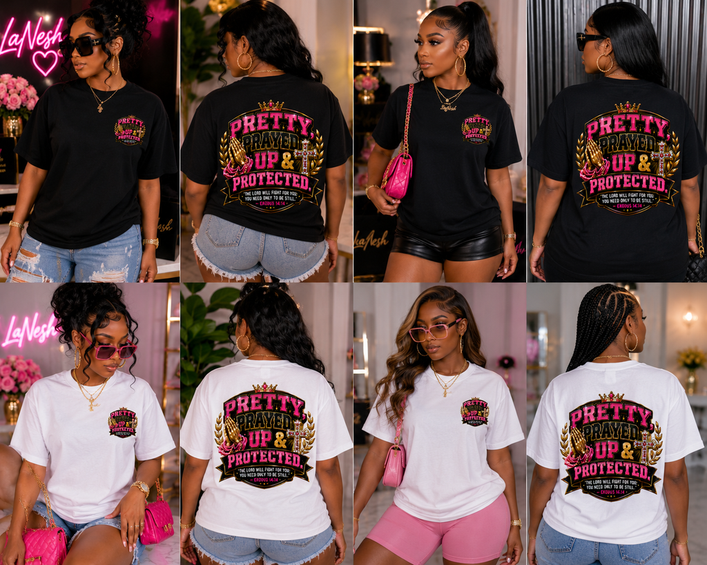 Pretty And Protected Pink(front and back) Tee