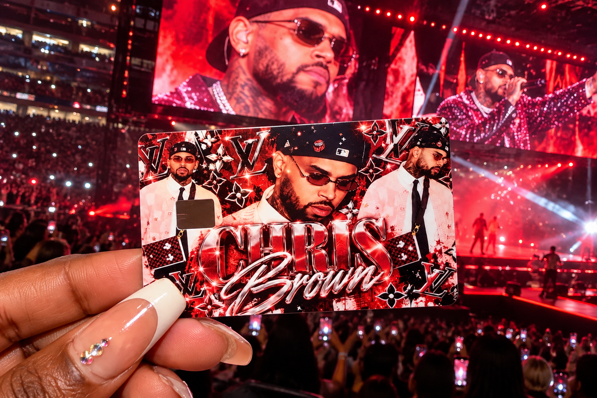 Chris Brown Red debit Card Skin