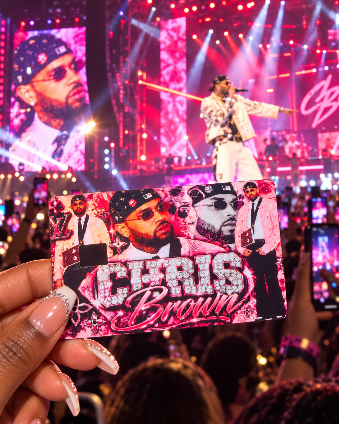 Chris Brown Pink BlingColor Debit Card Skin