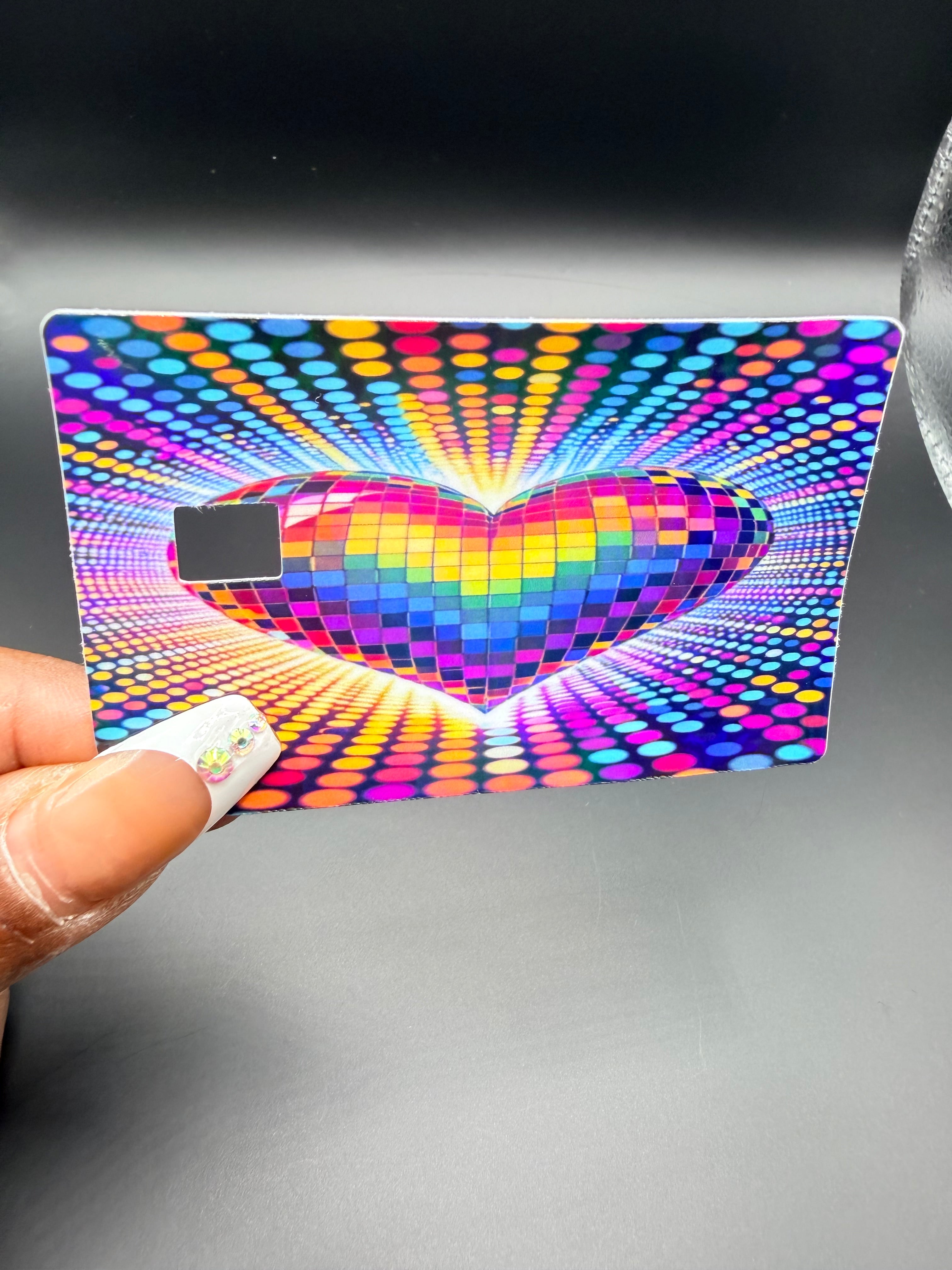 Rainbow Heart Debit Card Sticker