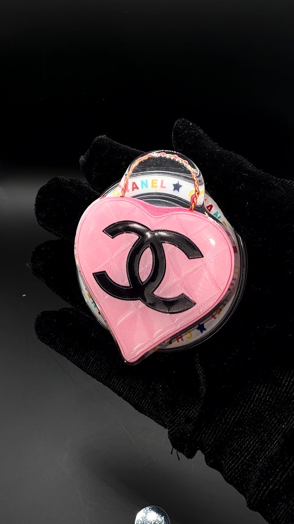 Pink Chanel Heart Popsocket