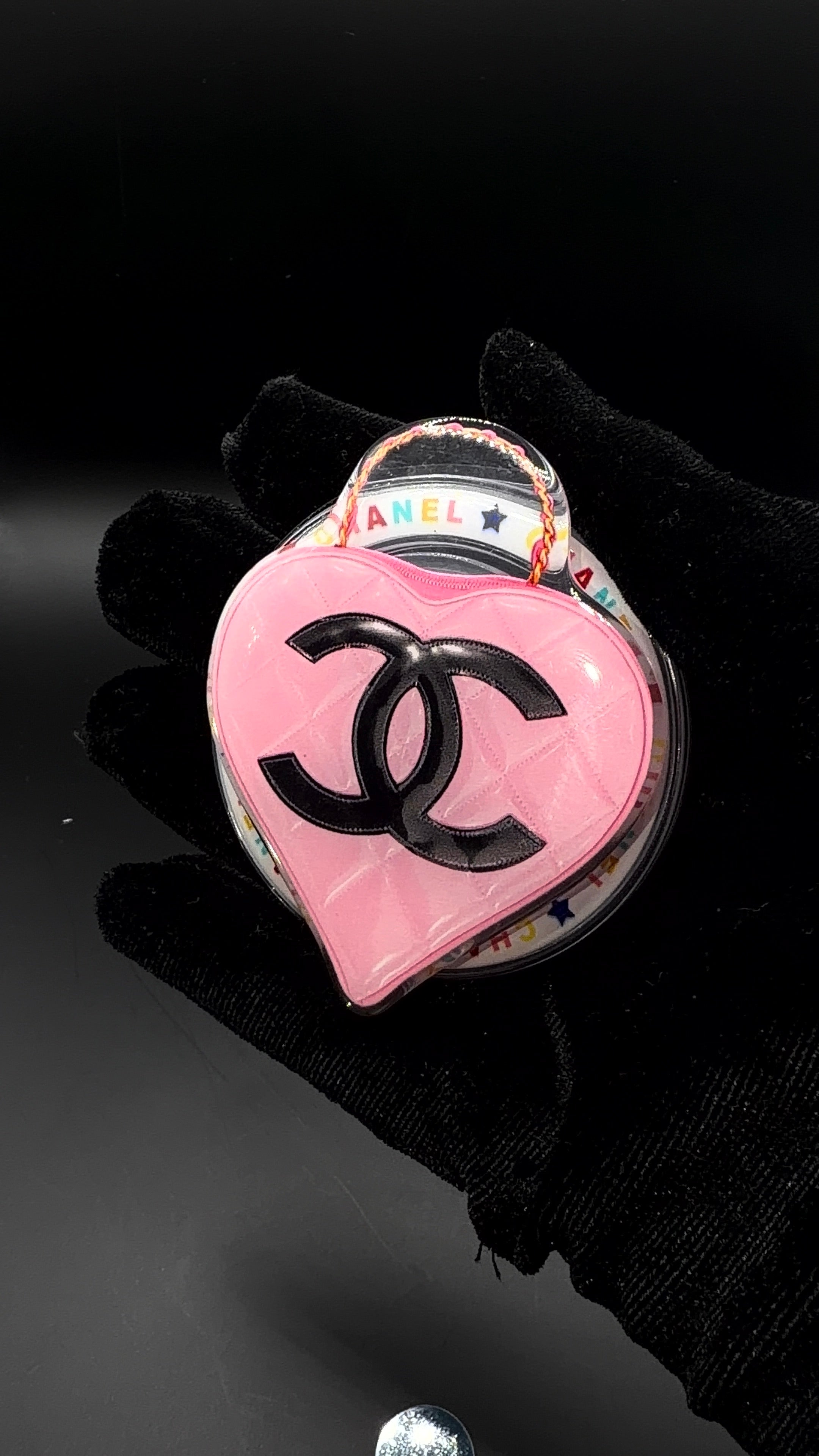 Pink Chanel Heart Popsocket