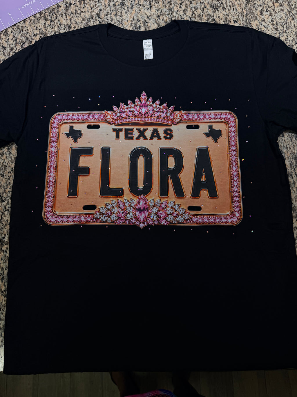 License Plate Bling Name Tee