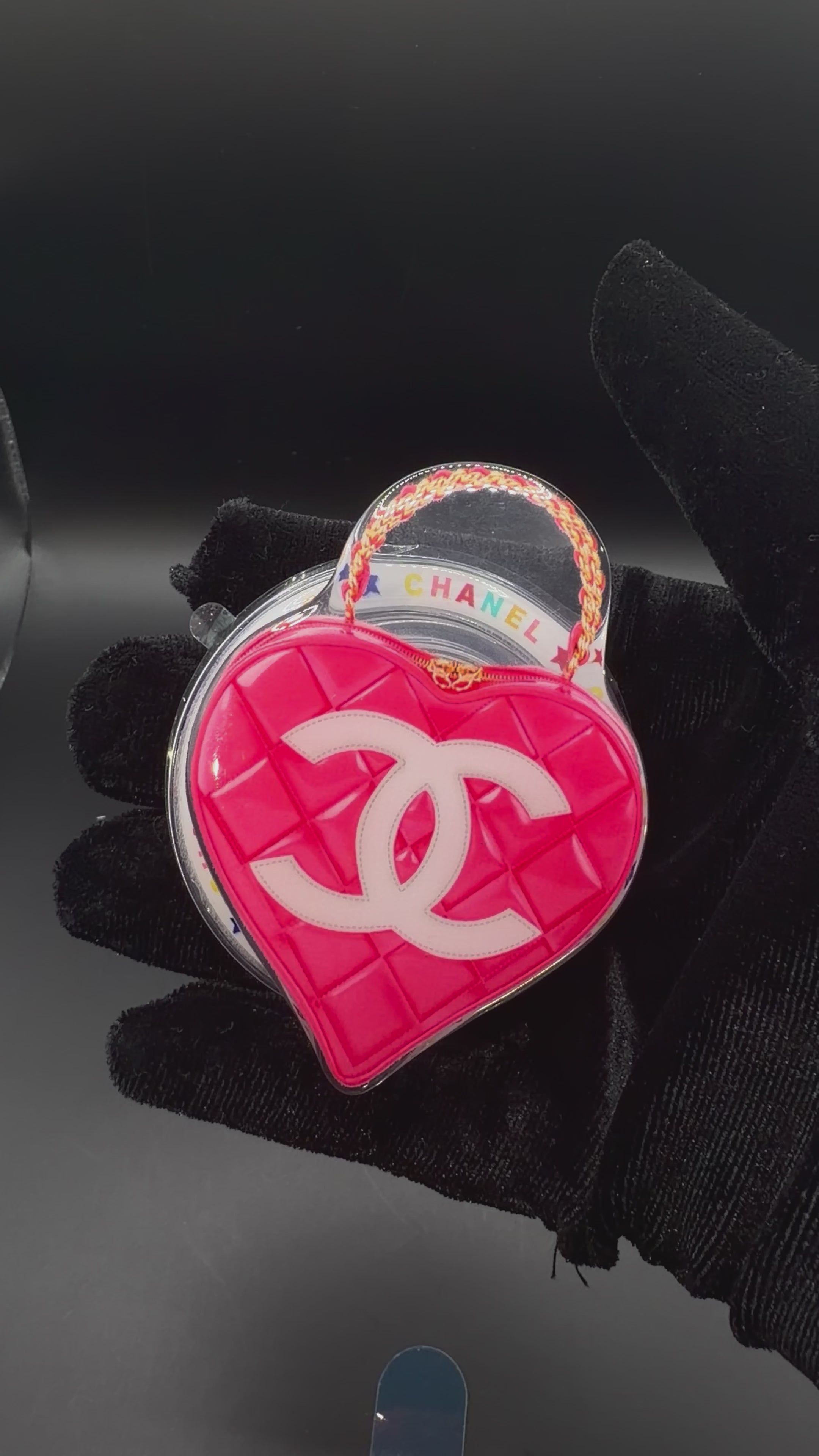 Dark Pink Chanel Heart Popsocket