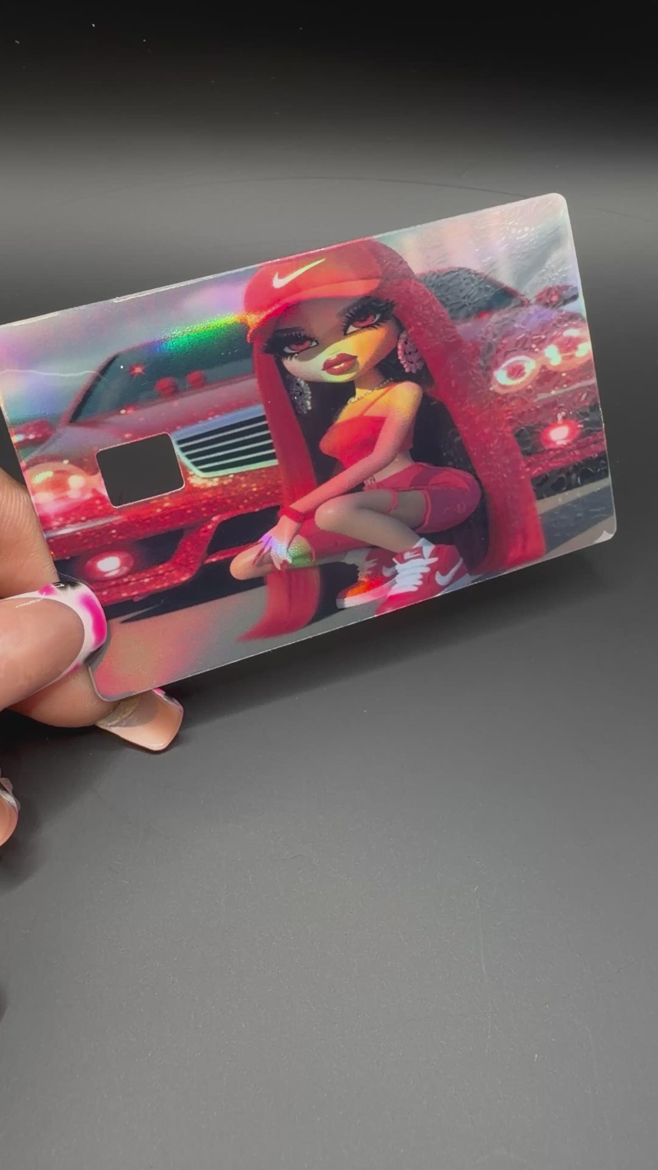 Red Holographic Debit Card Sticker