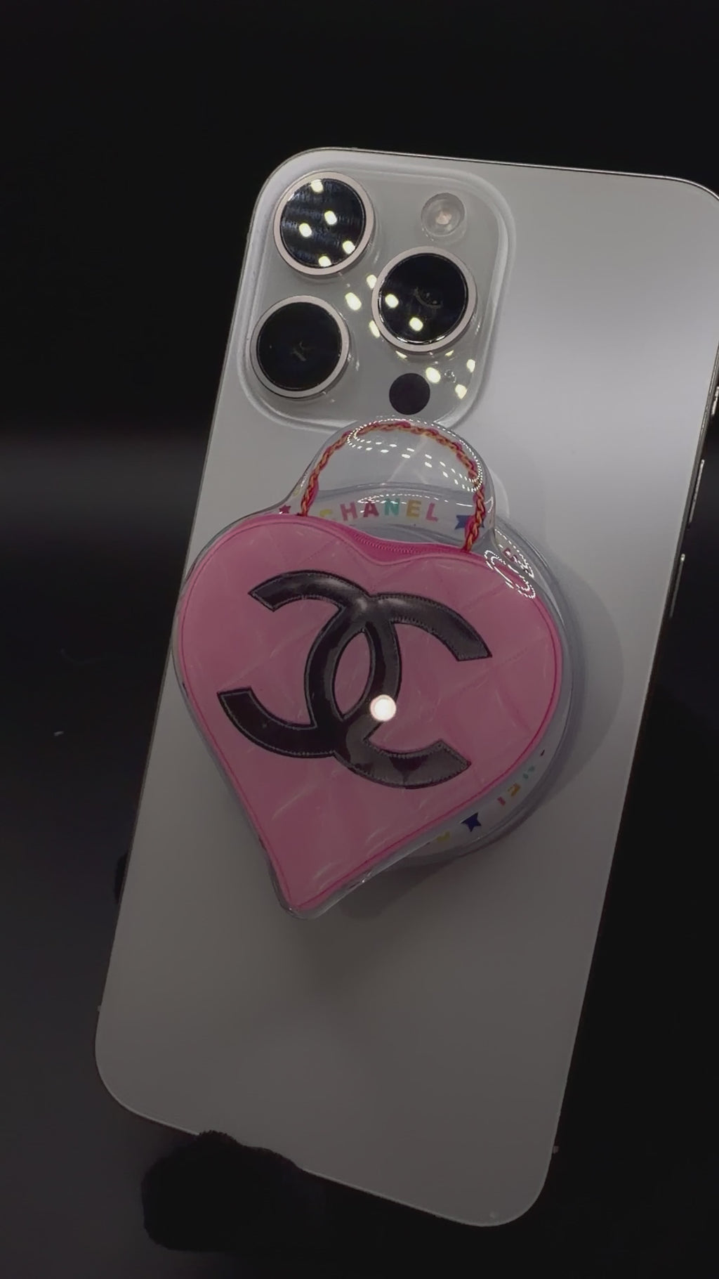 Pink Chanel Heart Popsocket