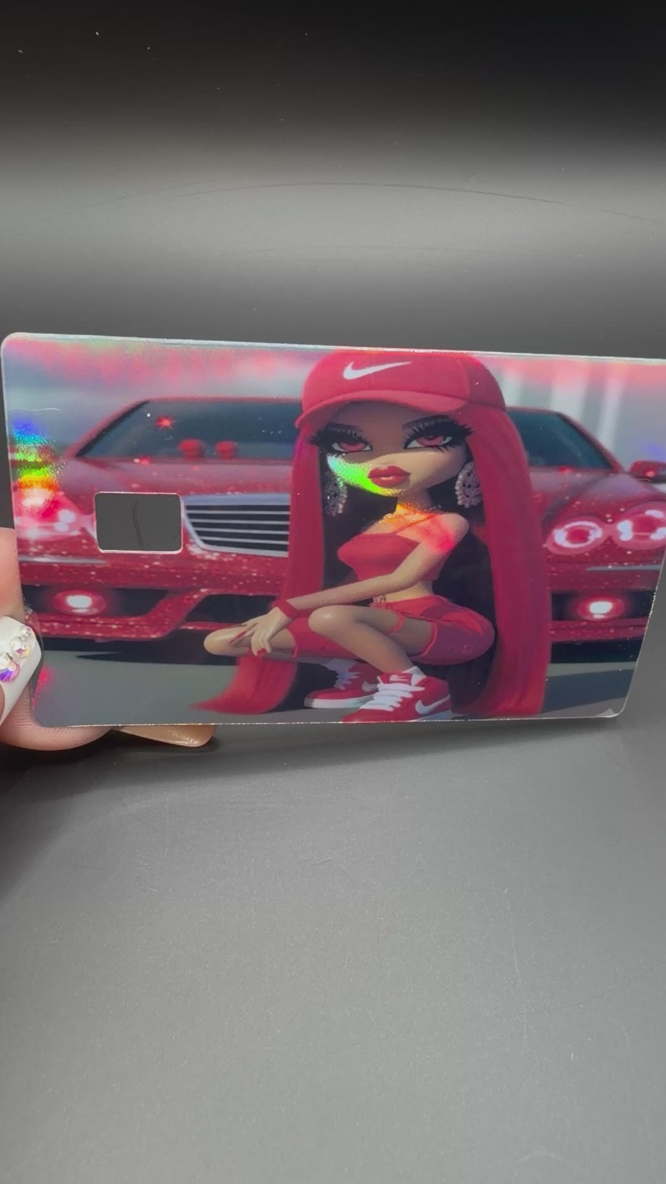 Red Holographic Debit Card Sticker