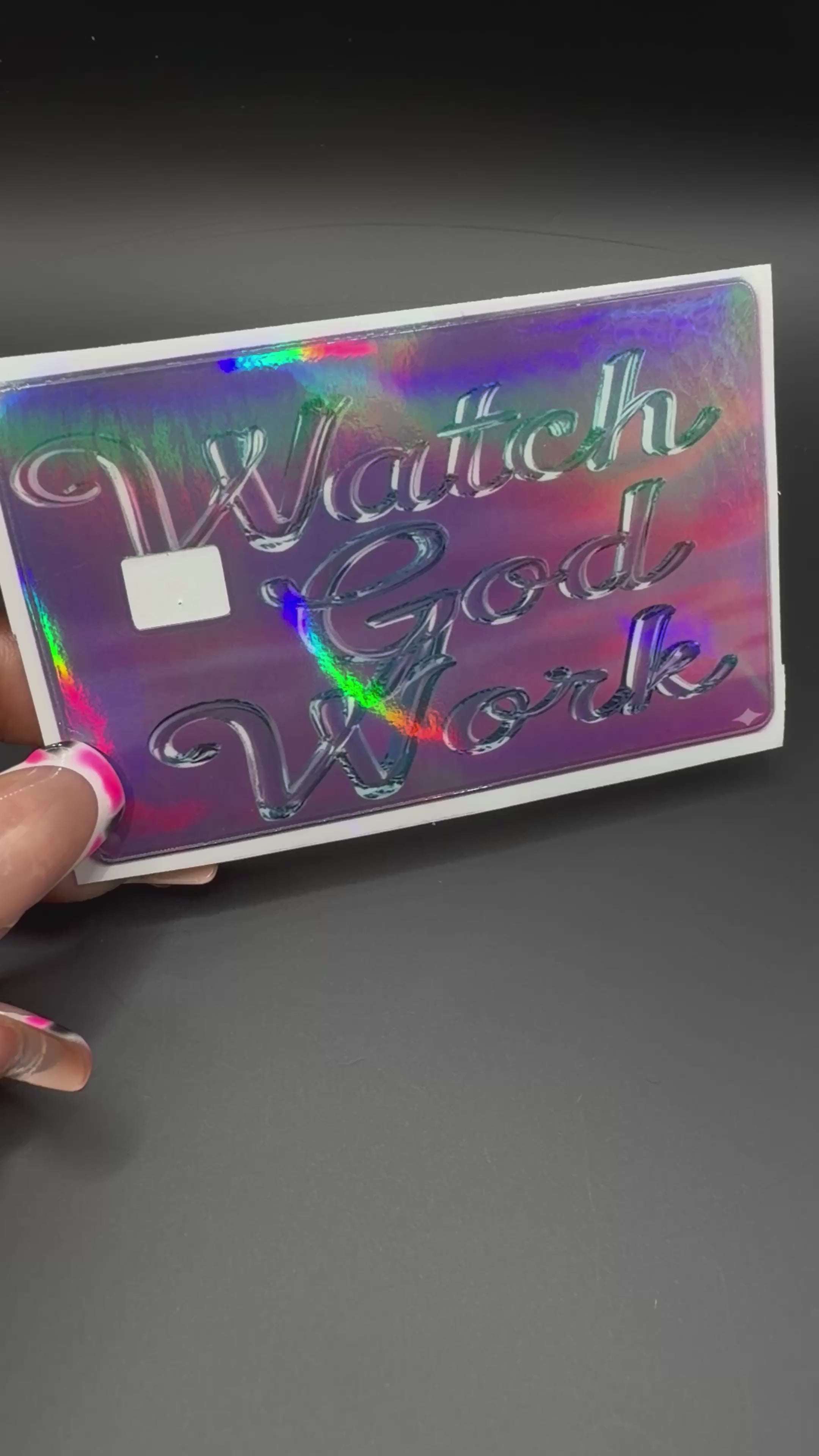 Watch GOD Work debit card sticker