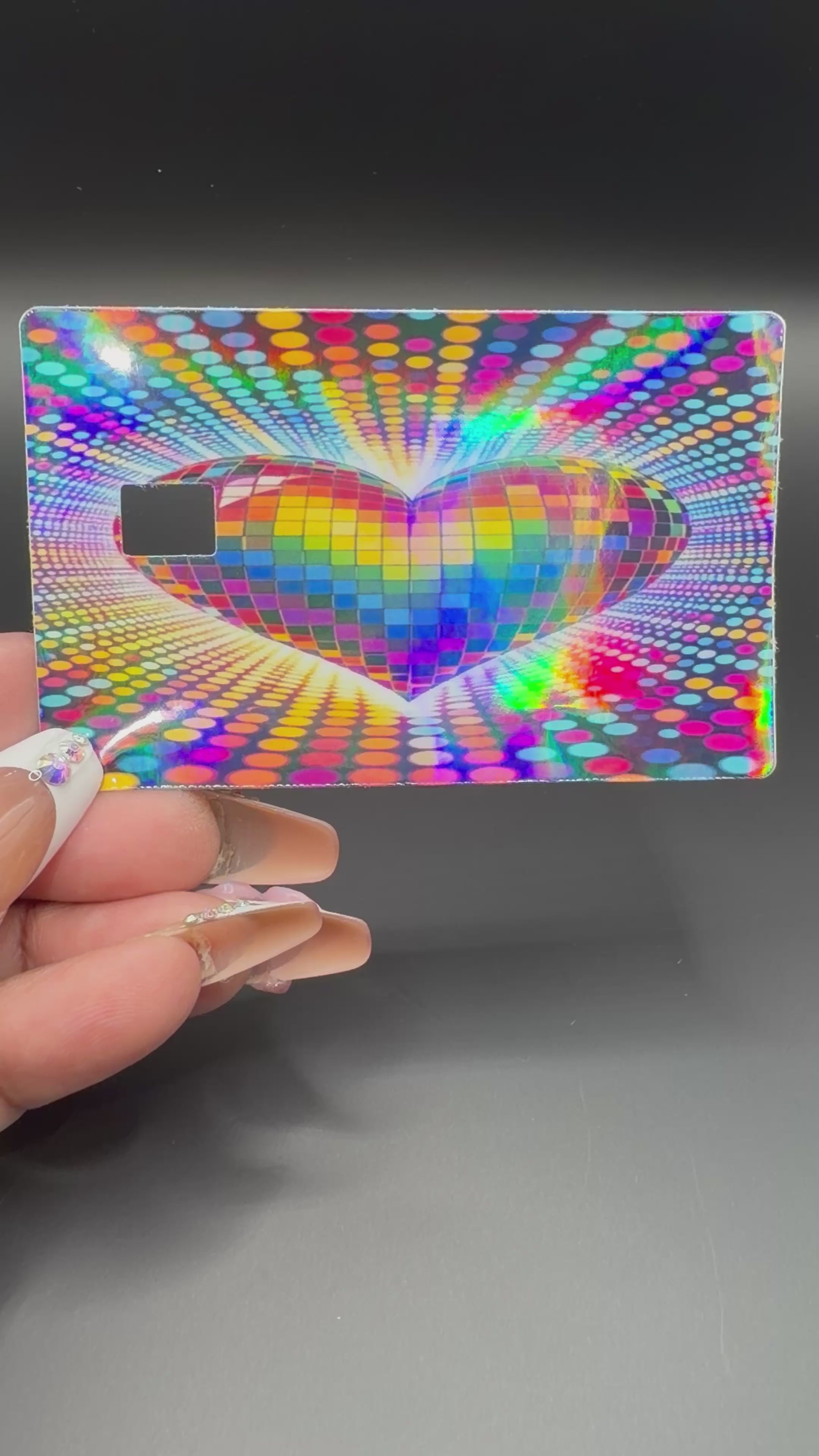 Rainbow Heart Debit Card Sticker