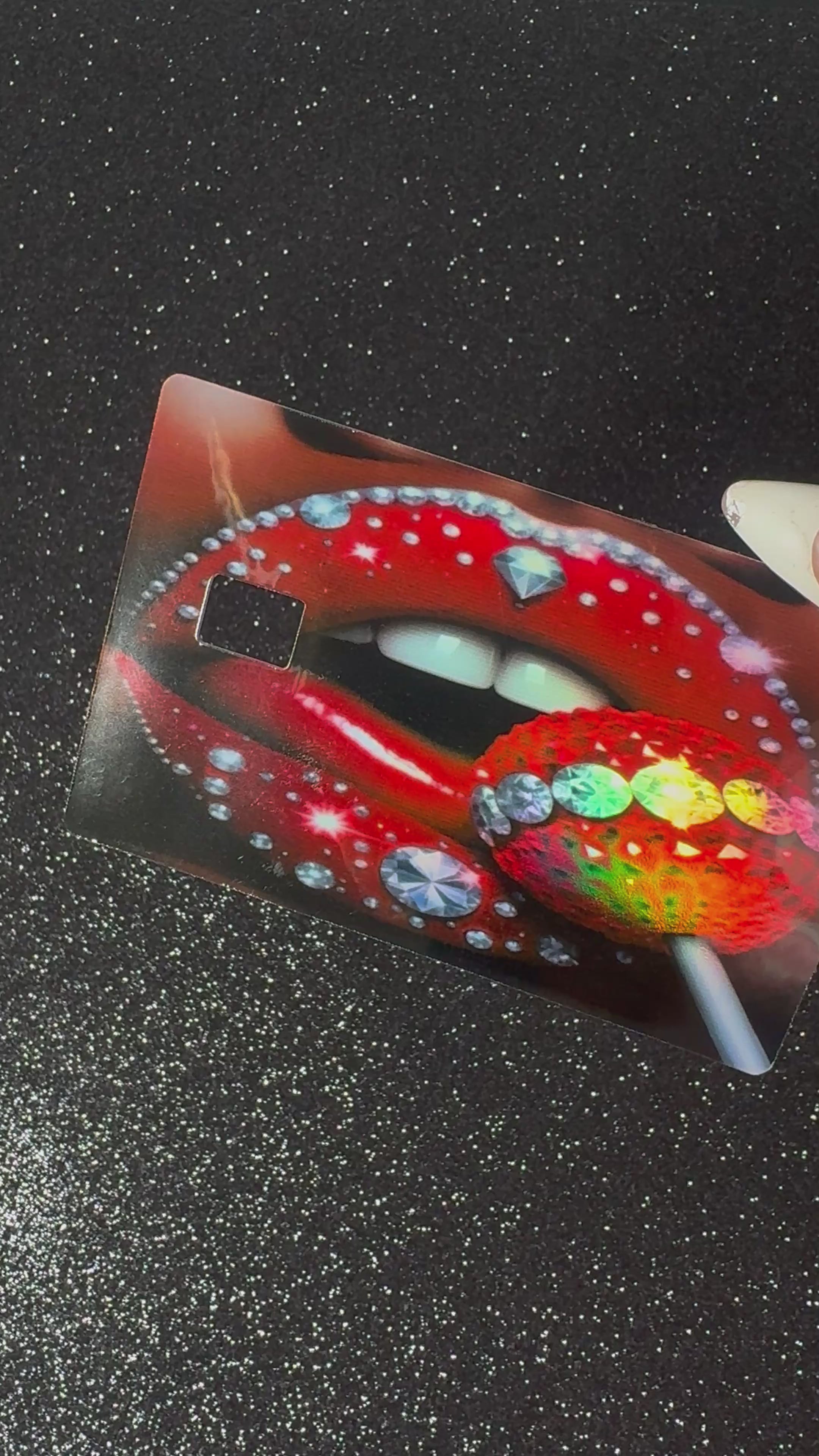 RED LIP DEBIT CARD STICKER