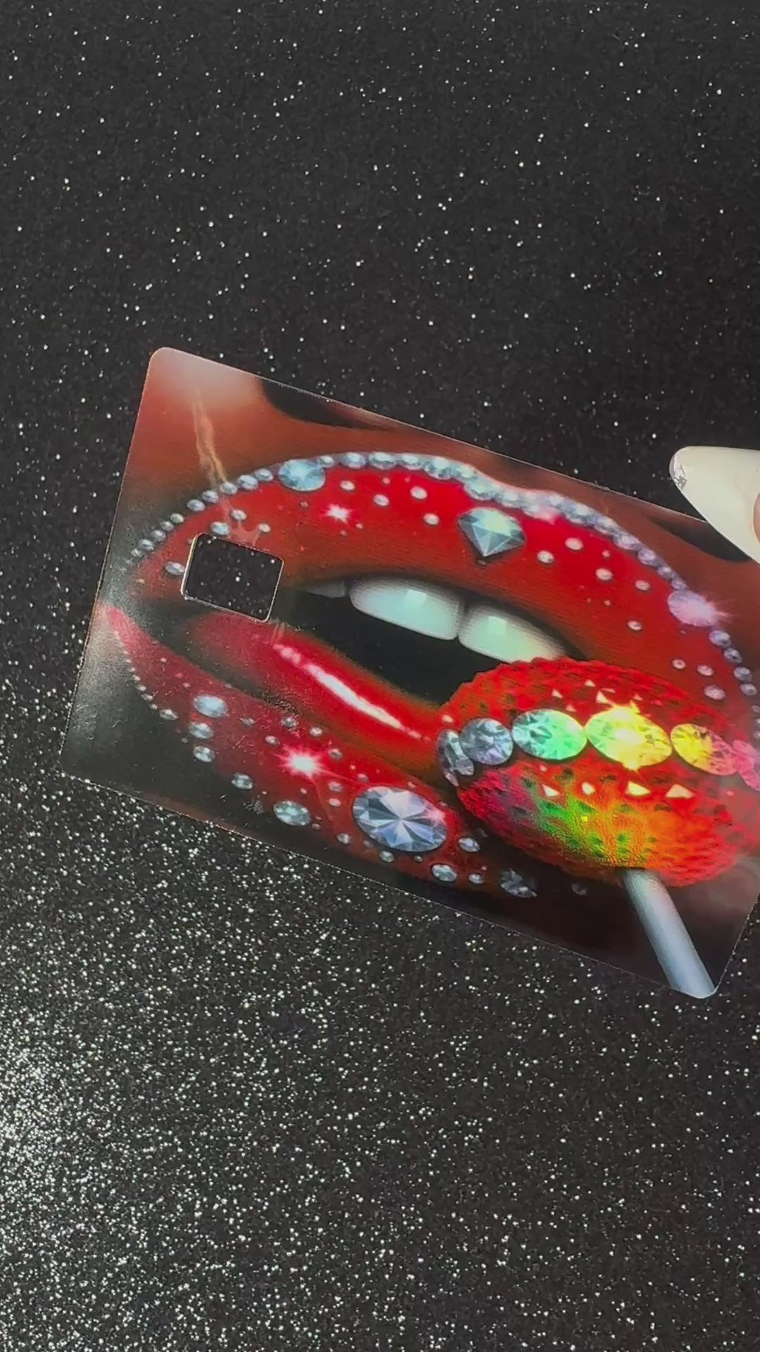 RED LIP DEBIT CARD STICKER