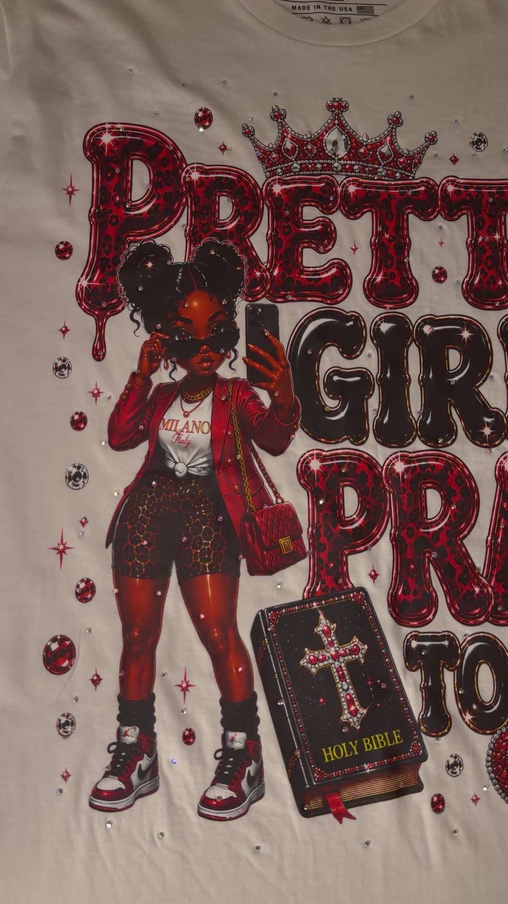 Pretty Girls Pray Too Bling Tee