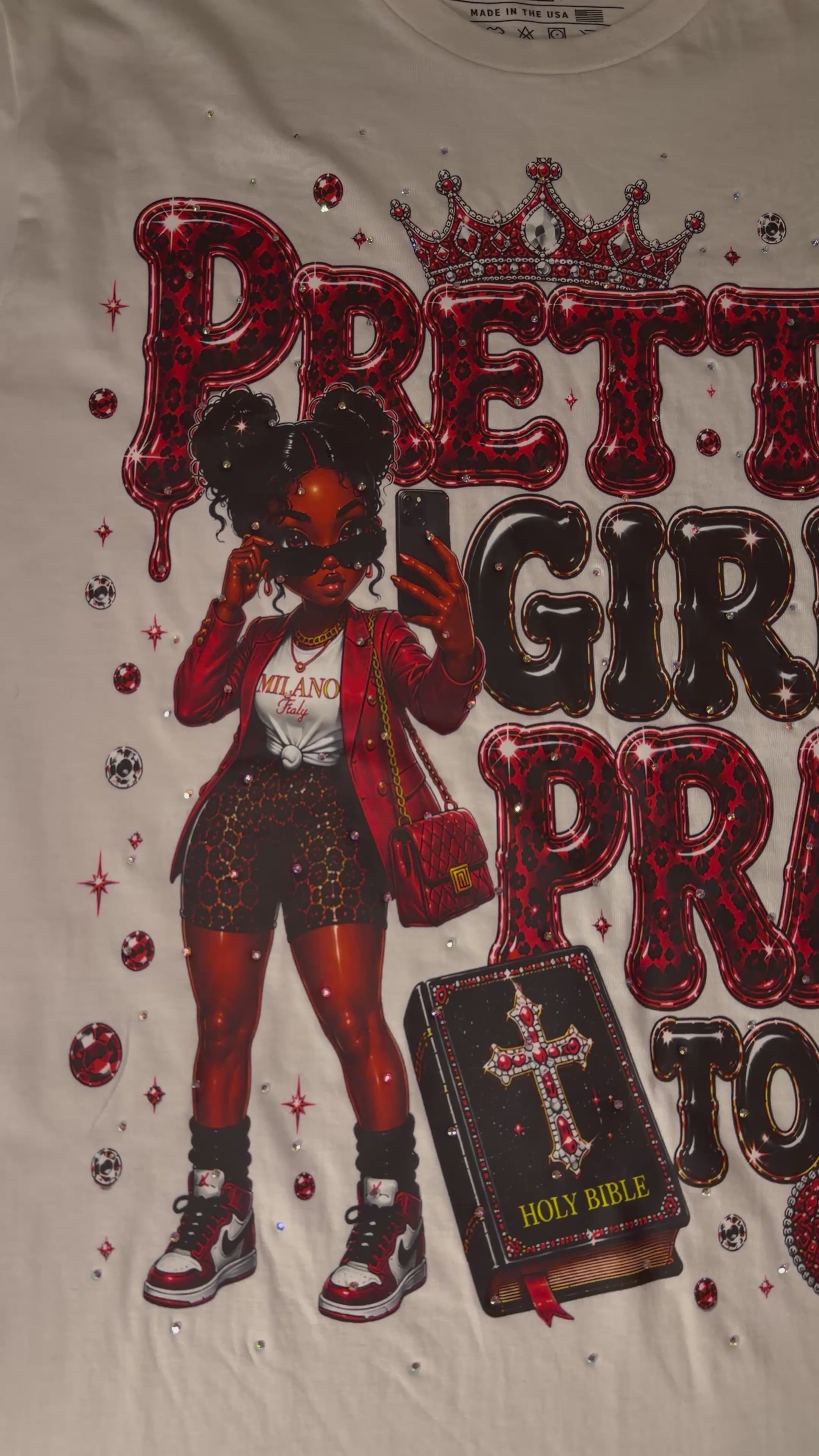 Pretty Girls Pray Too Bling Tee
