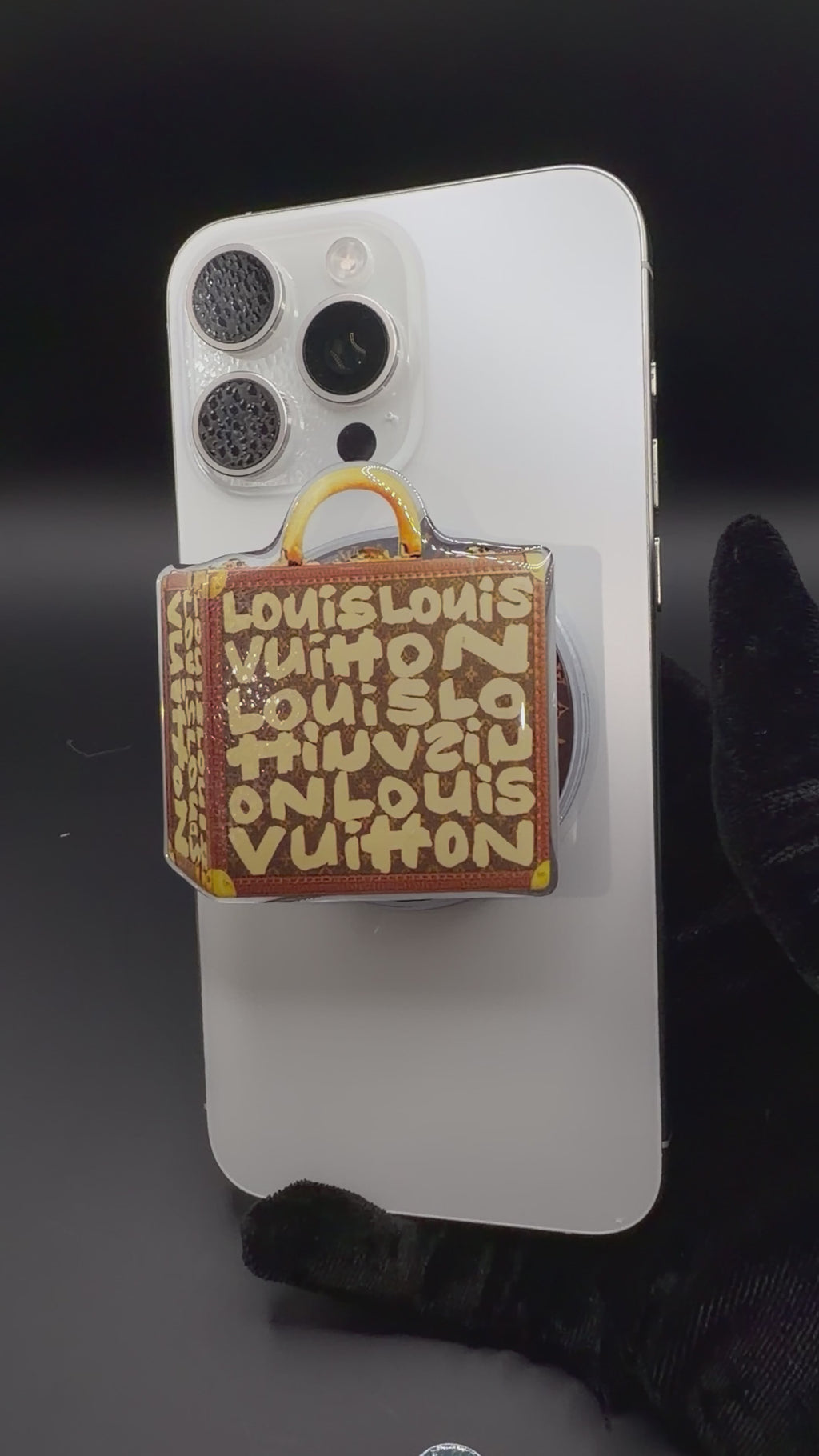 Lv Brown Tote Popsocket