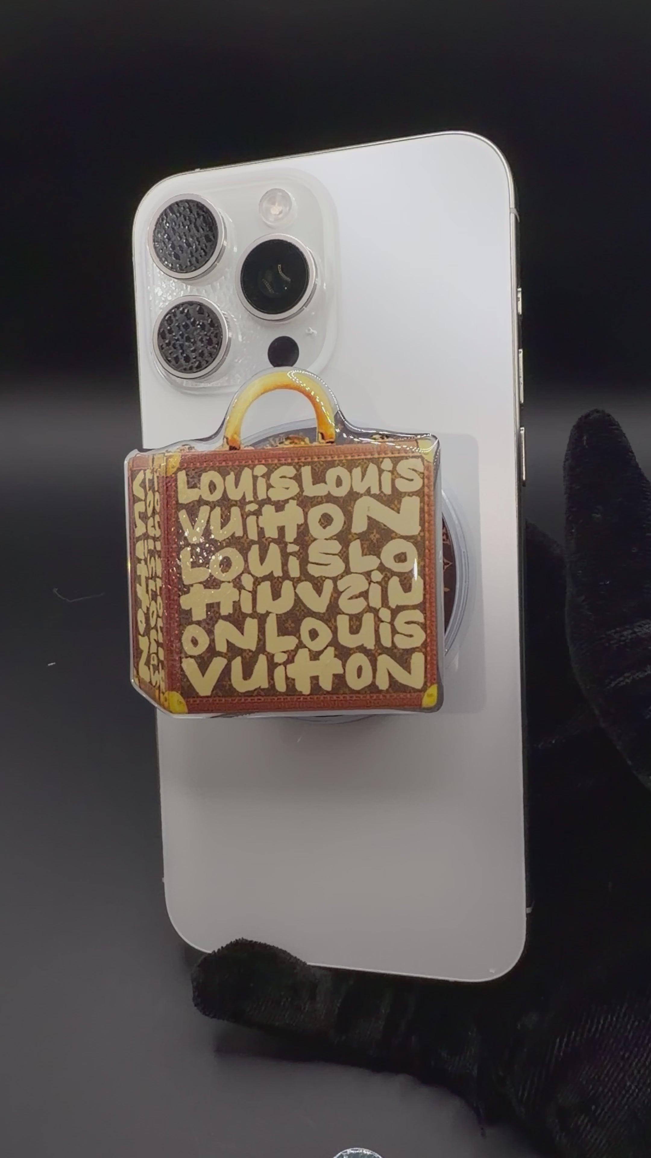 Lv Brown Tote Popsocket