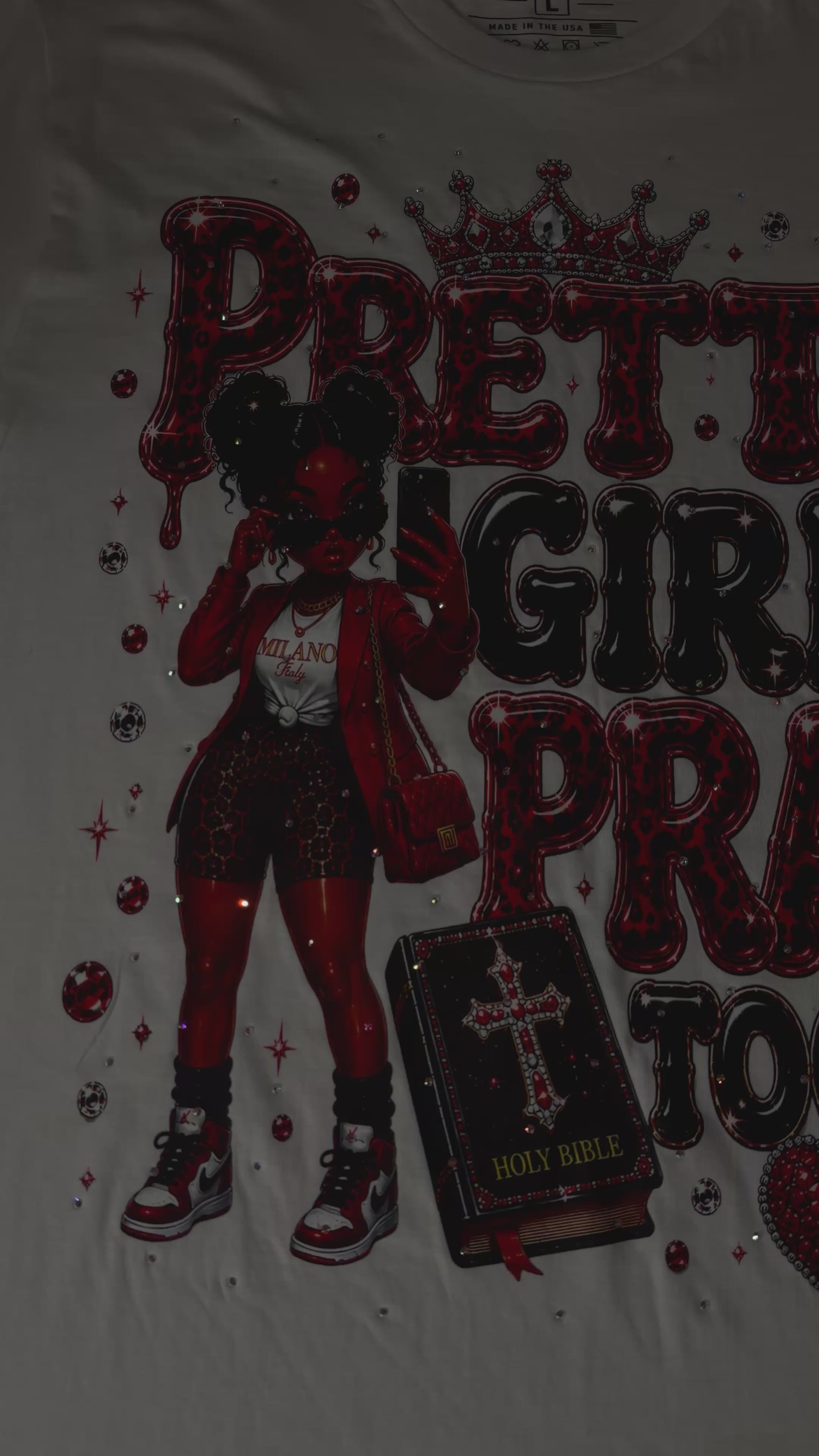 Pretty Girls Pray Too Bling Tee